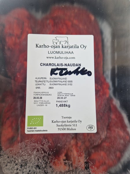 Keuhko luomu charolais-naudan